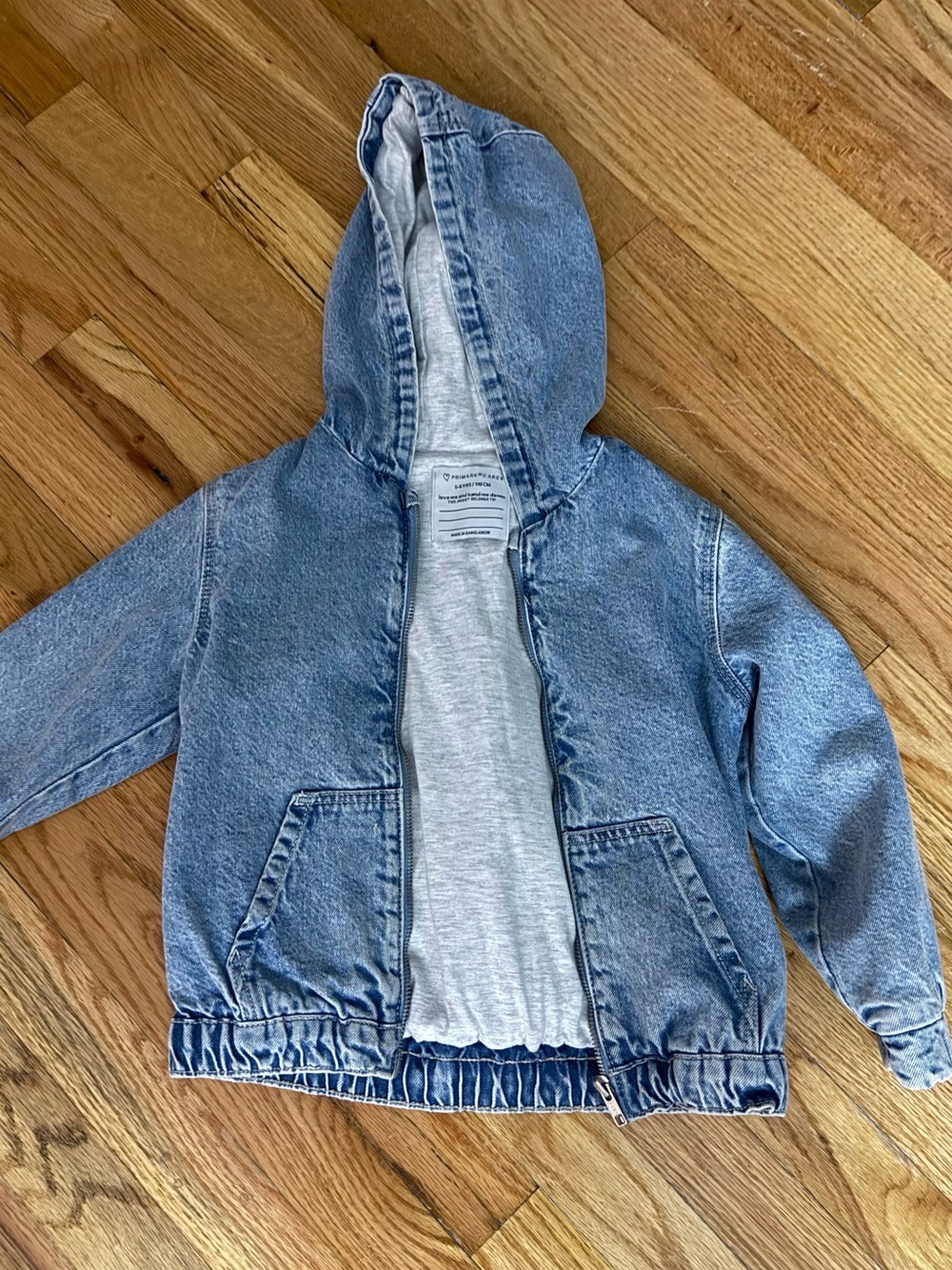 Primark Light Blue Denim Hooded Jacket for Kids
